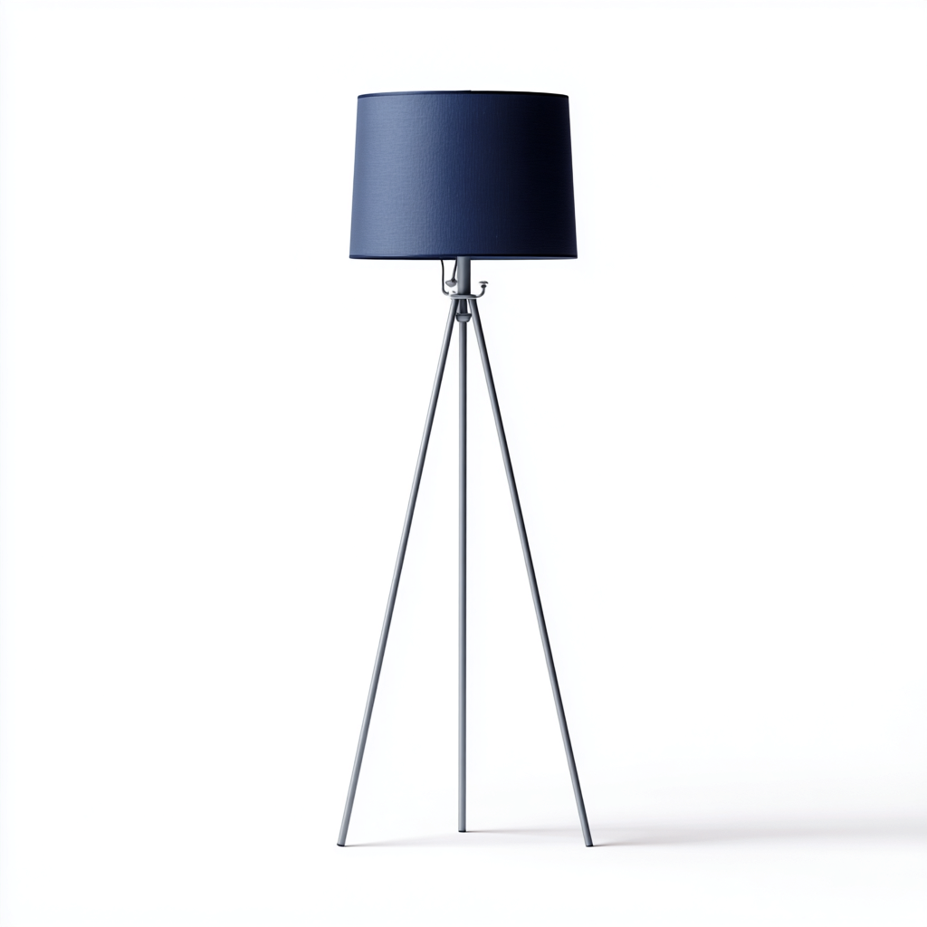 Lampada da terra con treppiede 45x45x160 cm blu e grigio design moderno-Nookmyyard
