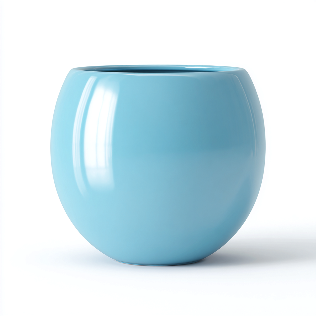 Vaso per piante vaso singolo finitura lucida 30x30x32 cm - azzurro - design moderno-Nookmyyard