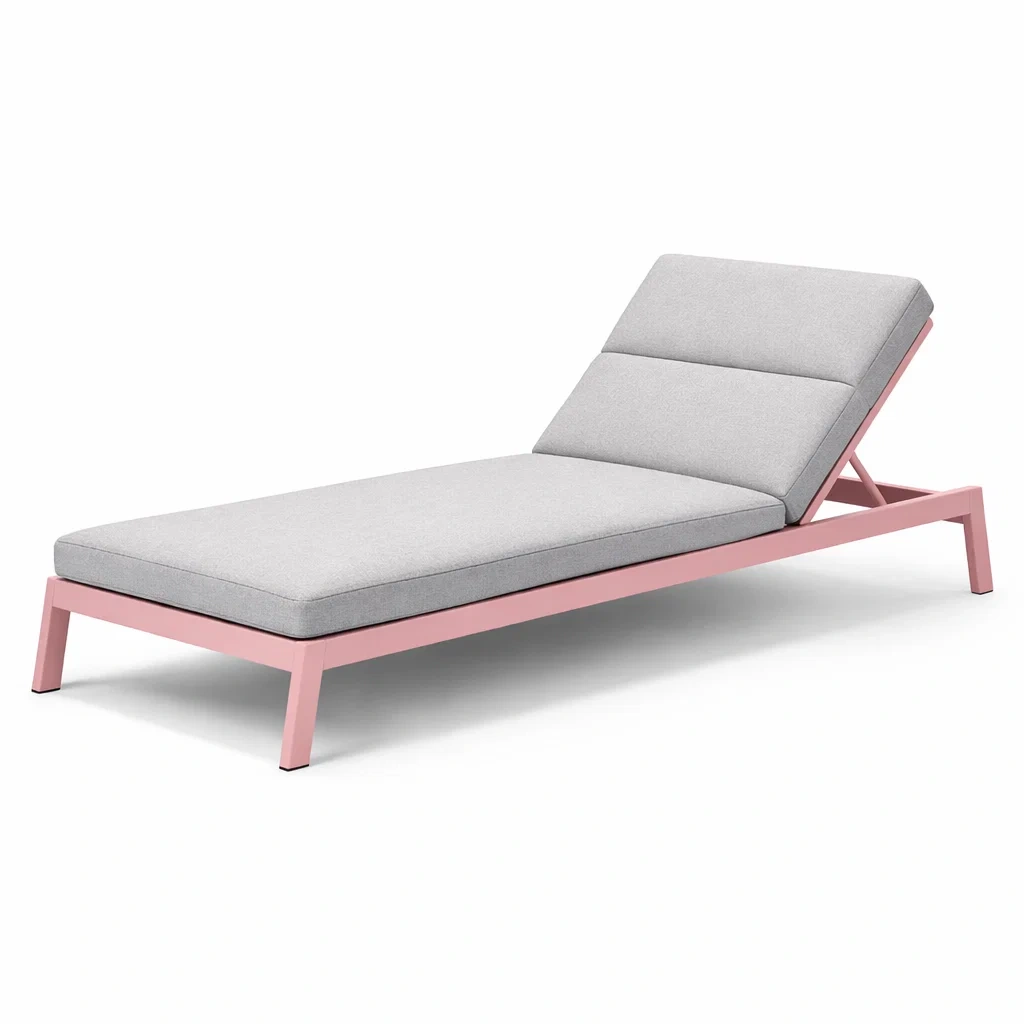 Sdraio in alluminio con tessuto in poliestere grigio-cozyroomstore