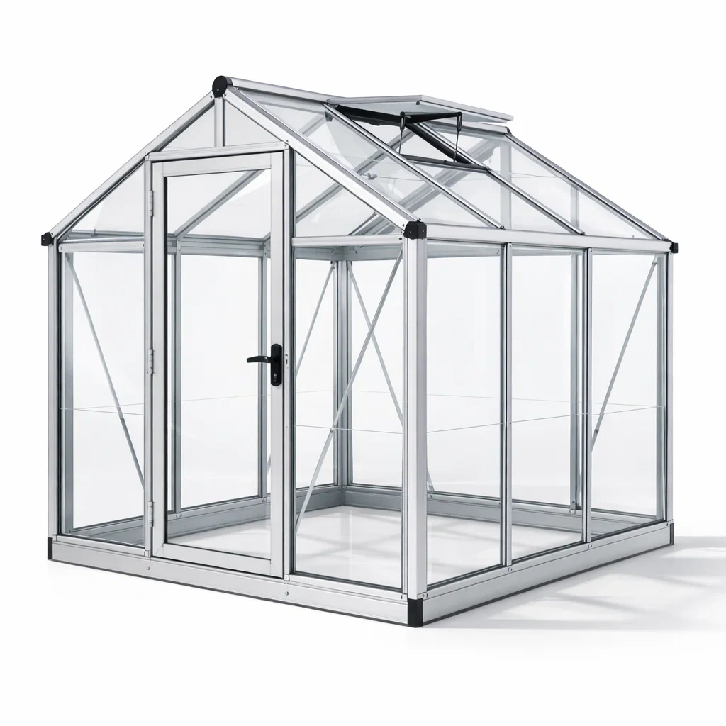 Serra giardino in alluminio e vetro temperato 195x195x209 cm-cozyroomstore