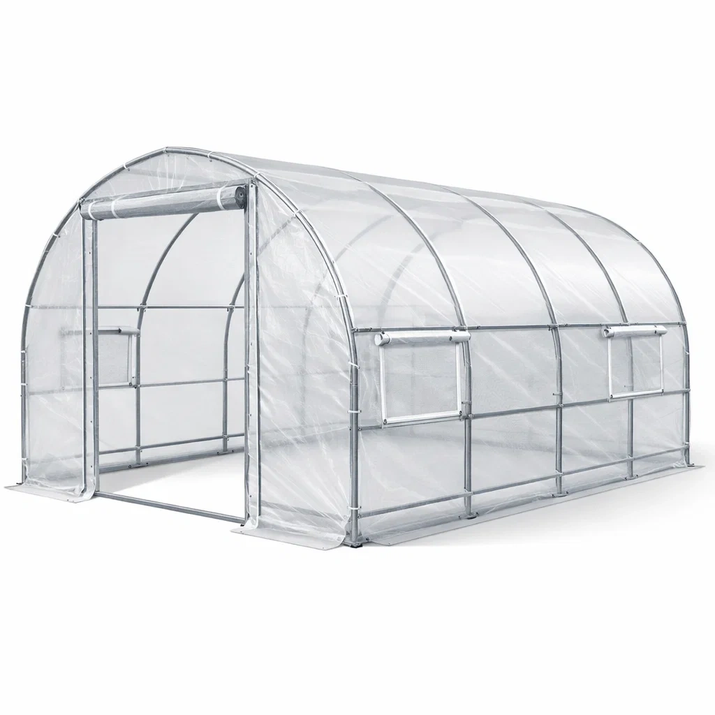 Serra da giardino in polietilene struttura in acciaio 600x300x200 cm-cozyroomstore