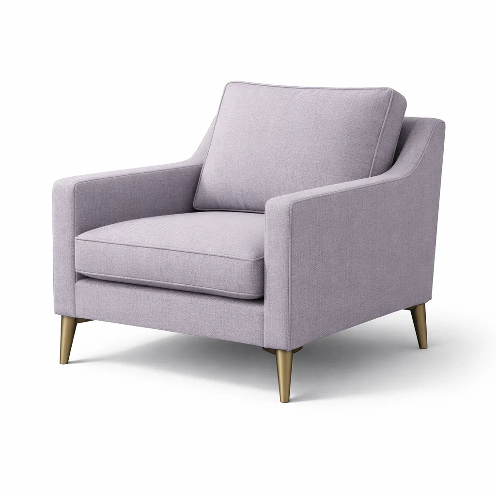 Poltrona in tessuto con gambe in metallo-cozyroomstore