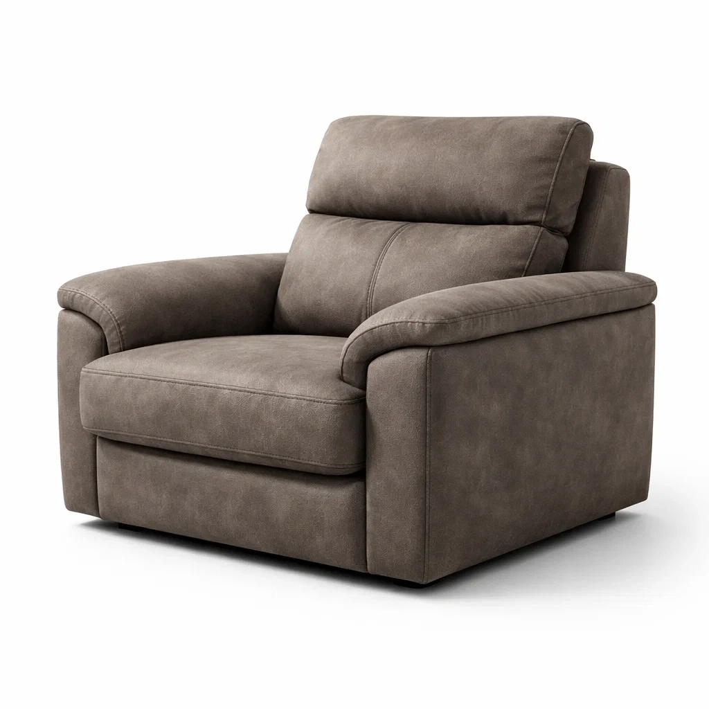 Poltrona in microfibra marrone con imbottitura in schiuma 95x100x86 cm-cozyroomstore