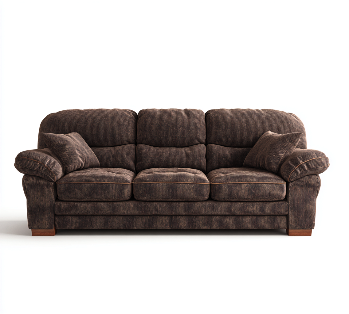 3 Sitzer Sofa - Stoff - 194x90x92 cm - Dunkelbraun - Klassisches Design-Dengohaus