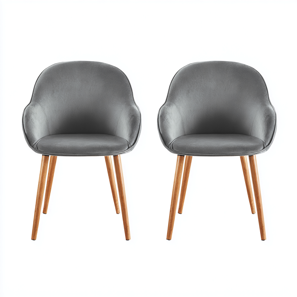 Esszimmerstühle Samtpolster 55x52x82 cm - dunkelgrau - modernes Design-Dengohaus