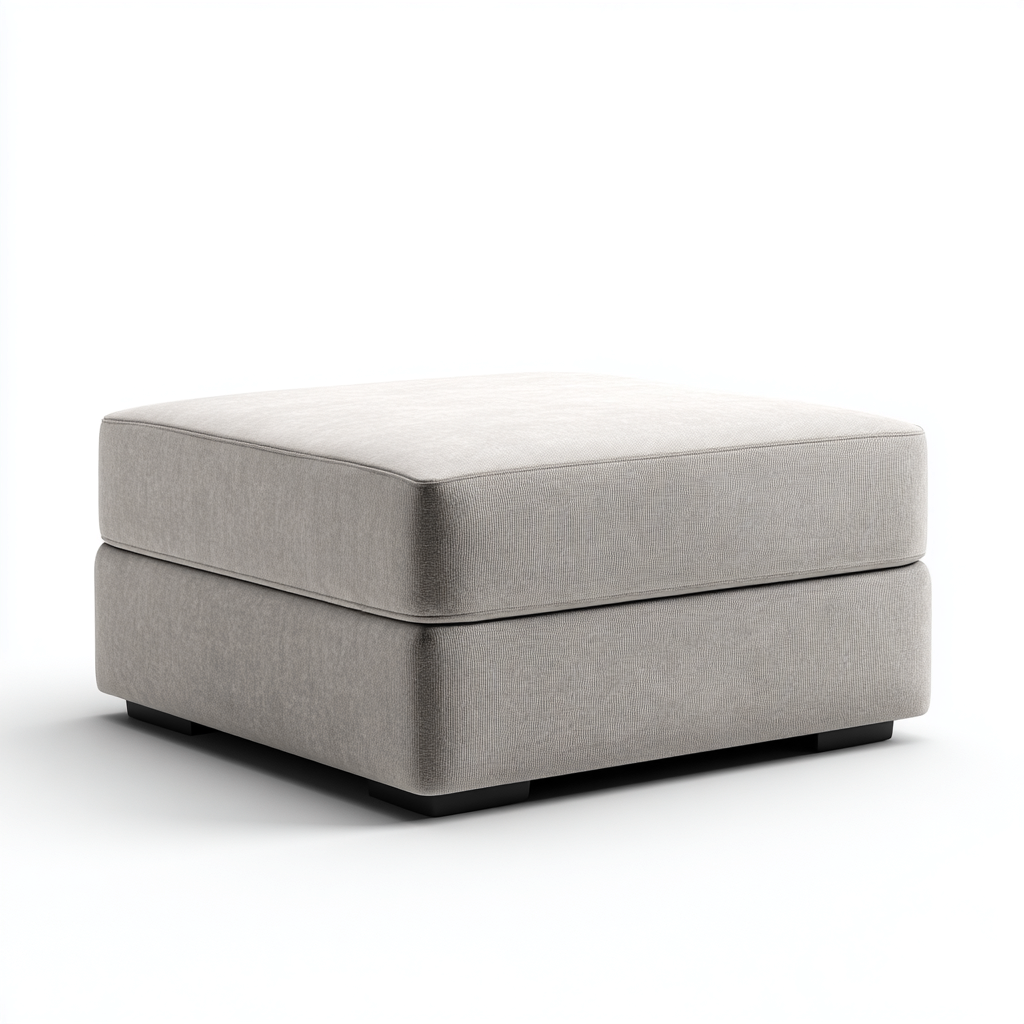 Fußhocker Stoff 80x80x45 cm - Hellgrau - Modernes Design-Dengohaus