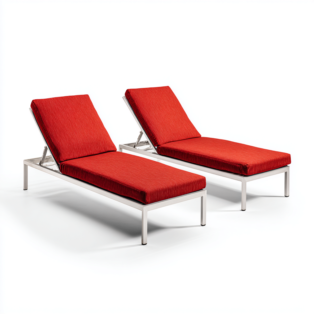 Sonnenliege 2er-Set 195x70x32 cm - Rot - Für Garten - Verstellbar - Modernes Design-Dengohaus