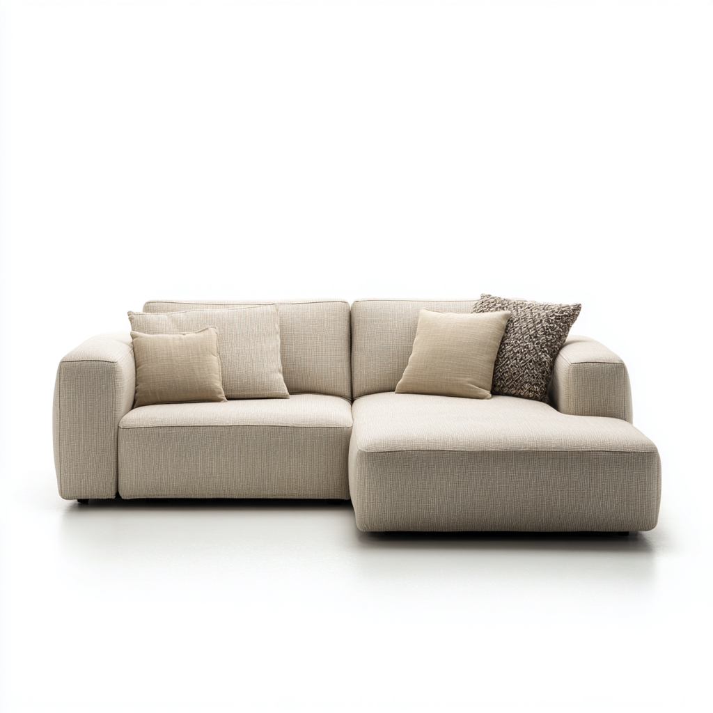 Ecksofa mit Stoffbezug 270x95x85 cm - Beige - Modernes Design-Dengohaus