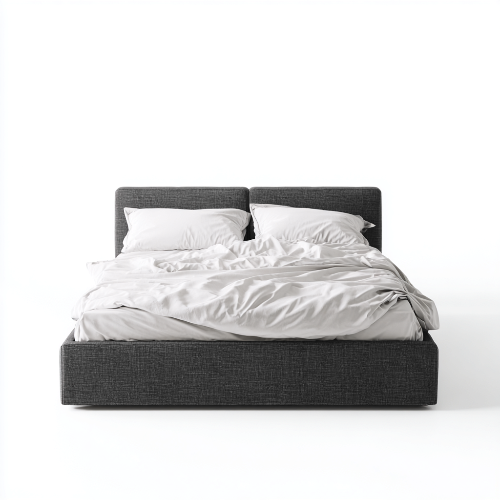 Doppelbett Stoffpolsterung 200x180x95 cm - Dunkelgrau - Modernes Design - Für Schlafzimmer-Dengohaus