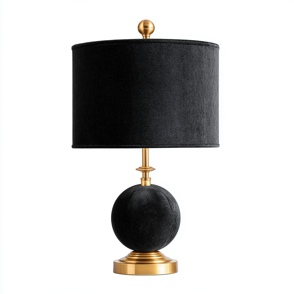 Tischlampe Metall-Gewebe 50x28x16 cm - schwarz-gold - Luxus-Design-Dengohaus