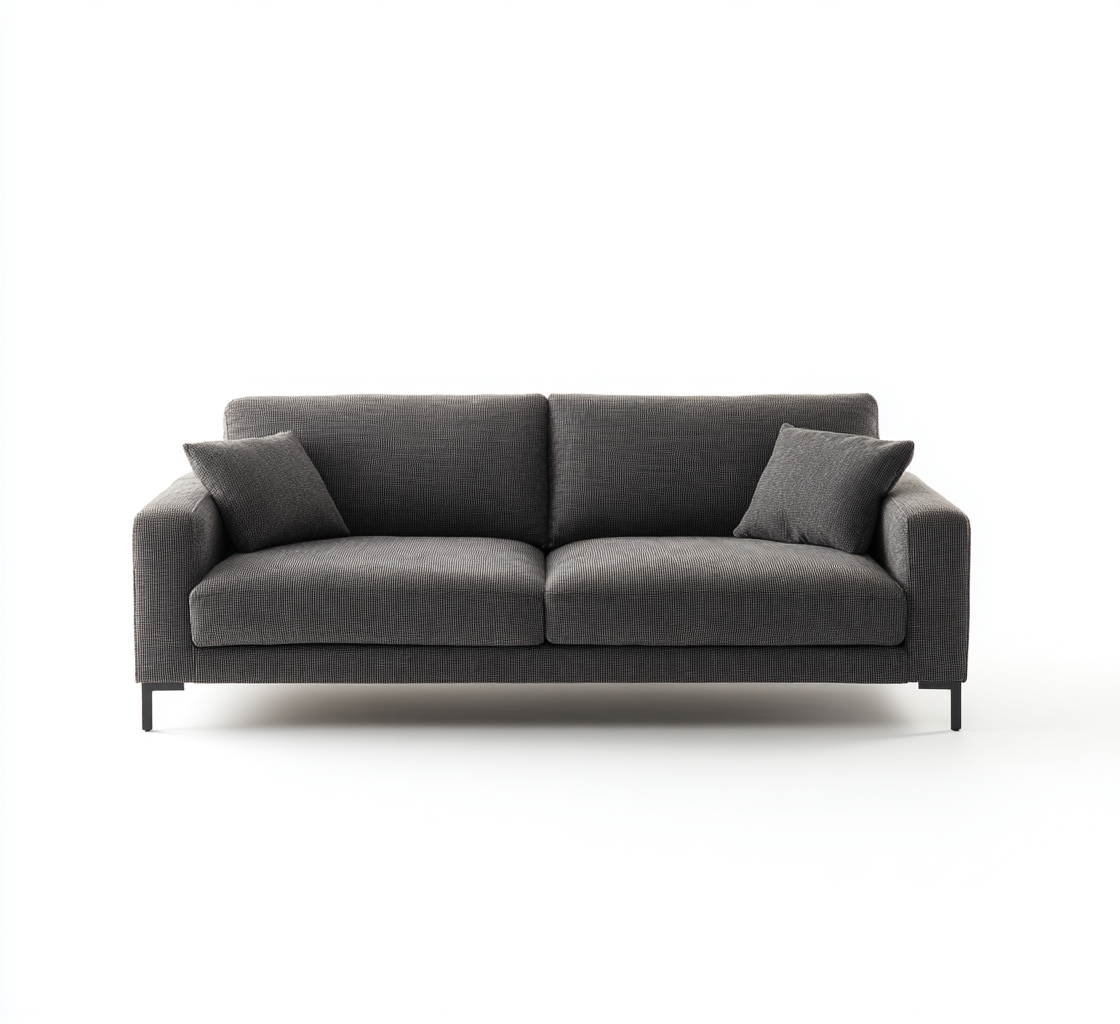 3 Sitzer Sofa - Stoff-Metall - 190x87x82 cm - Dunkelgrau - Modernes Design-Dengohaus