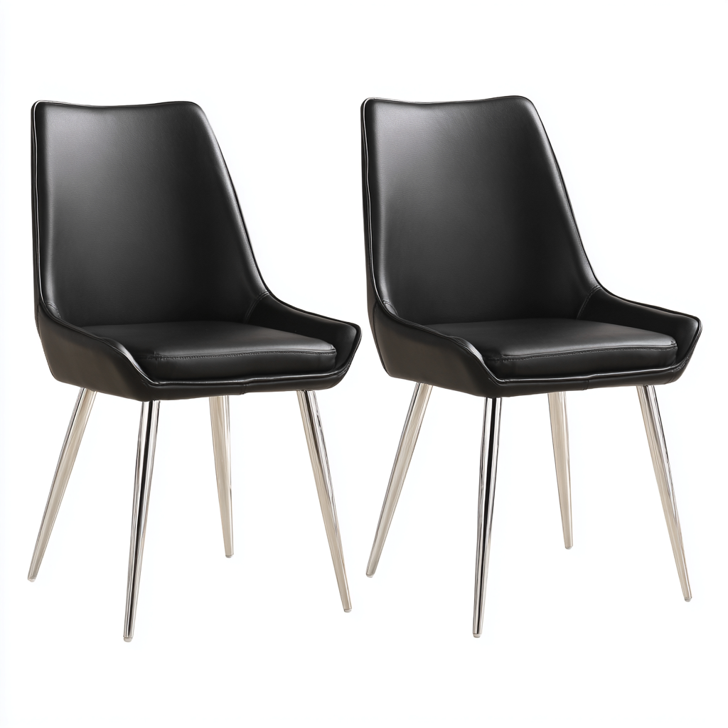 Esszimmerstühle Kunstleder 55x45x85 cm Schwarz - Modernes Design - Für Esszimmer-Dengohaus