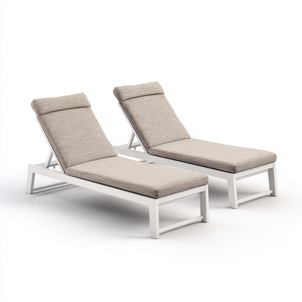 Sonnenliege 2er-Set 198x72x34 cm - Beige - Für Garten - Verstellbar - Modernes Design-Dengohaus