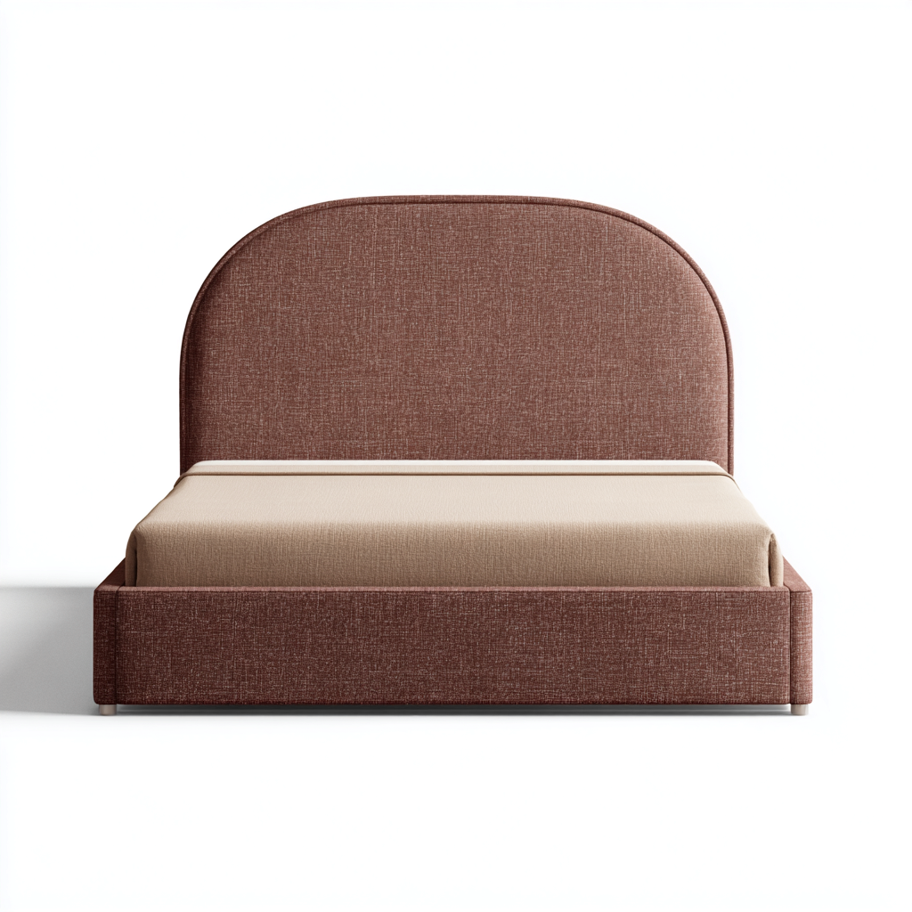 Doppelbett Stoff-Holz 200x180x110 cm - Dunkelbraun - Modernes Design-Dengohaus