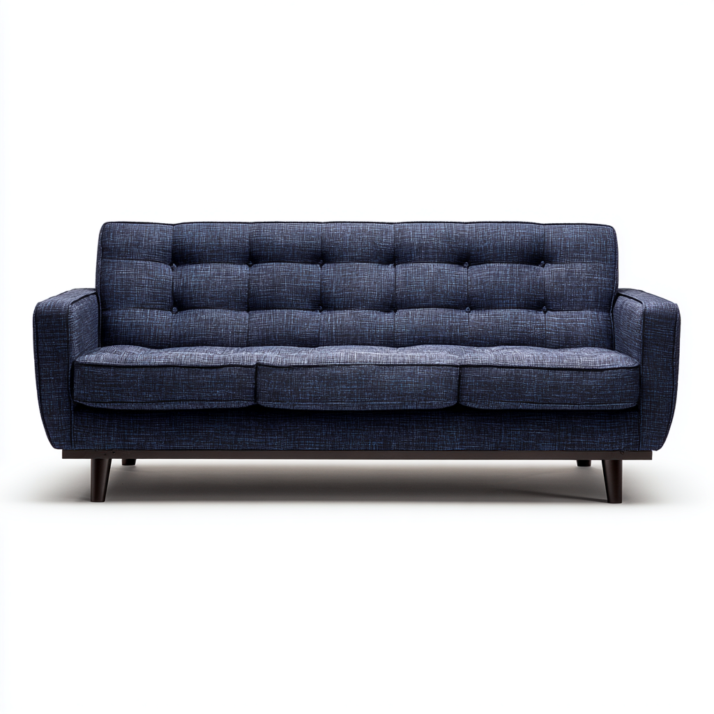 3 Sitzer Sofa - Stoff - 188x82x86 cm - Dunkelblau - Modernes Design-Dengohaus
