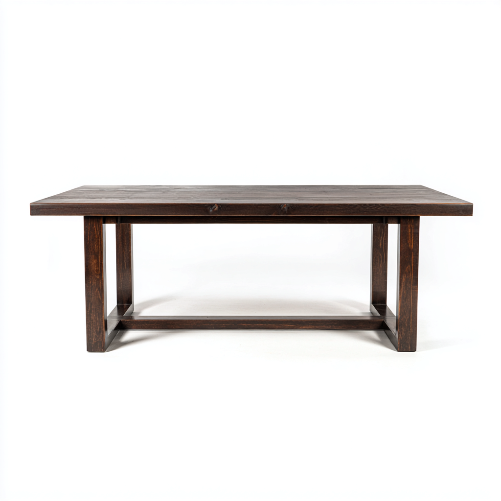 Esszimmertisch Massivholz 200x100x75 cm - Dunkelbraun - rechteckiges klassisches Design geeignet für Esszimmer-Dengohaus