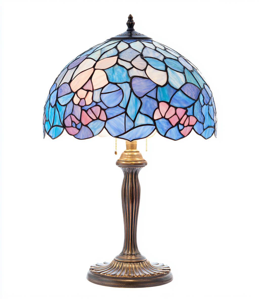 Tischlampe Glas-Metall 54x35x20 cm - Bunt-Bronze - Klassisches Tiffany-Design-Dengohaus