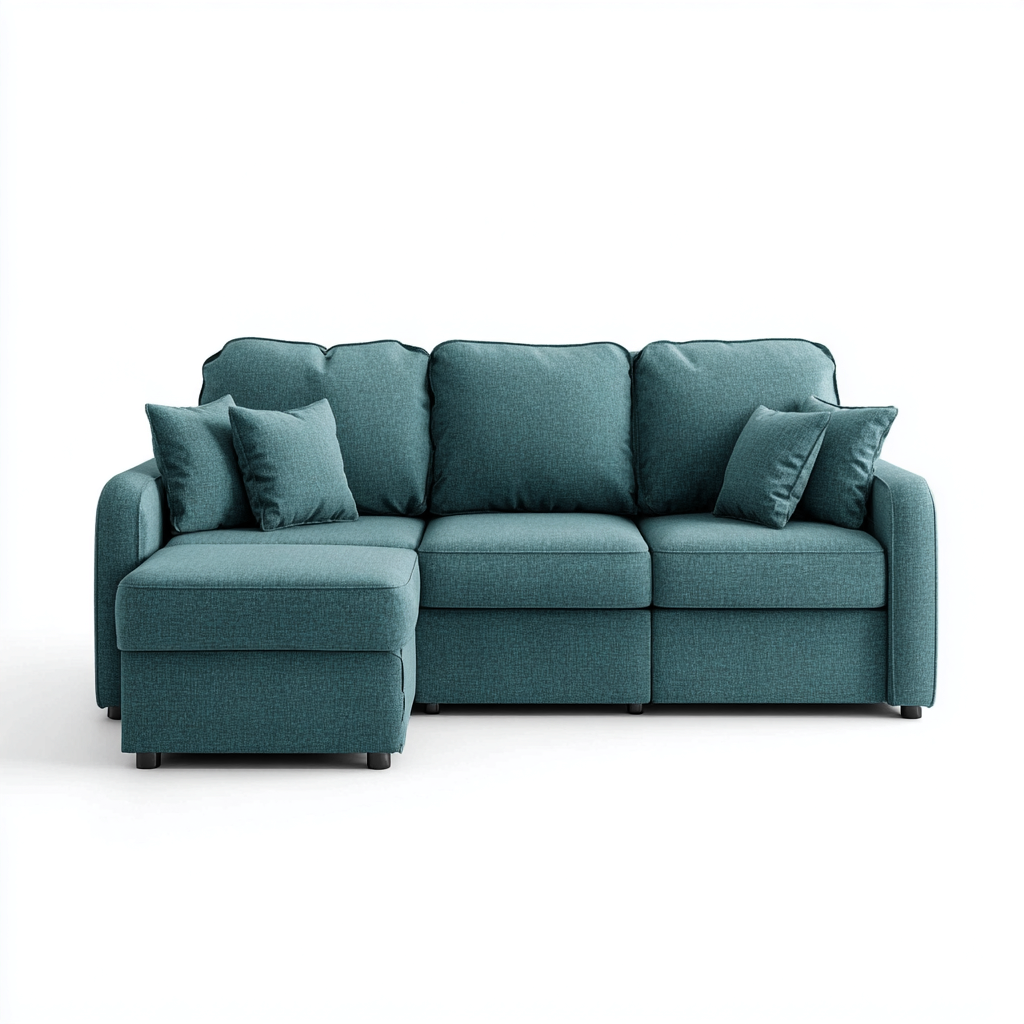 Ecksofa Stoff 250x150x85 cm - Blau - Modernes Design-Dengohaus