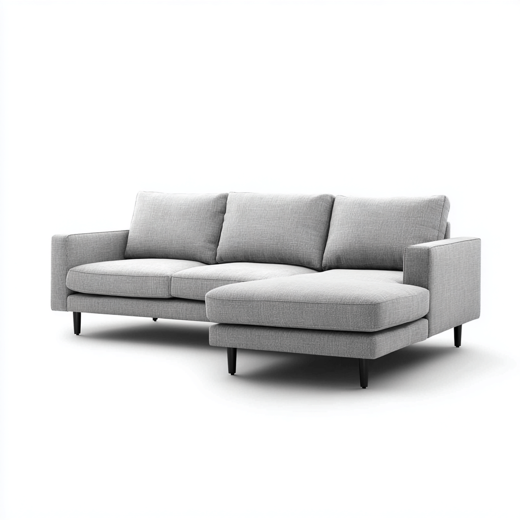 Ecksofa Stoff 260x160x85 cm - Hellgrau - Modernes Design-Dengohaus