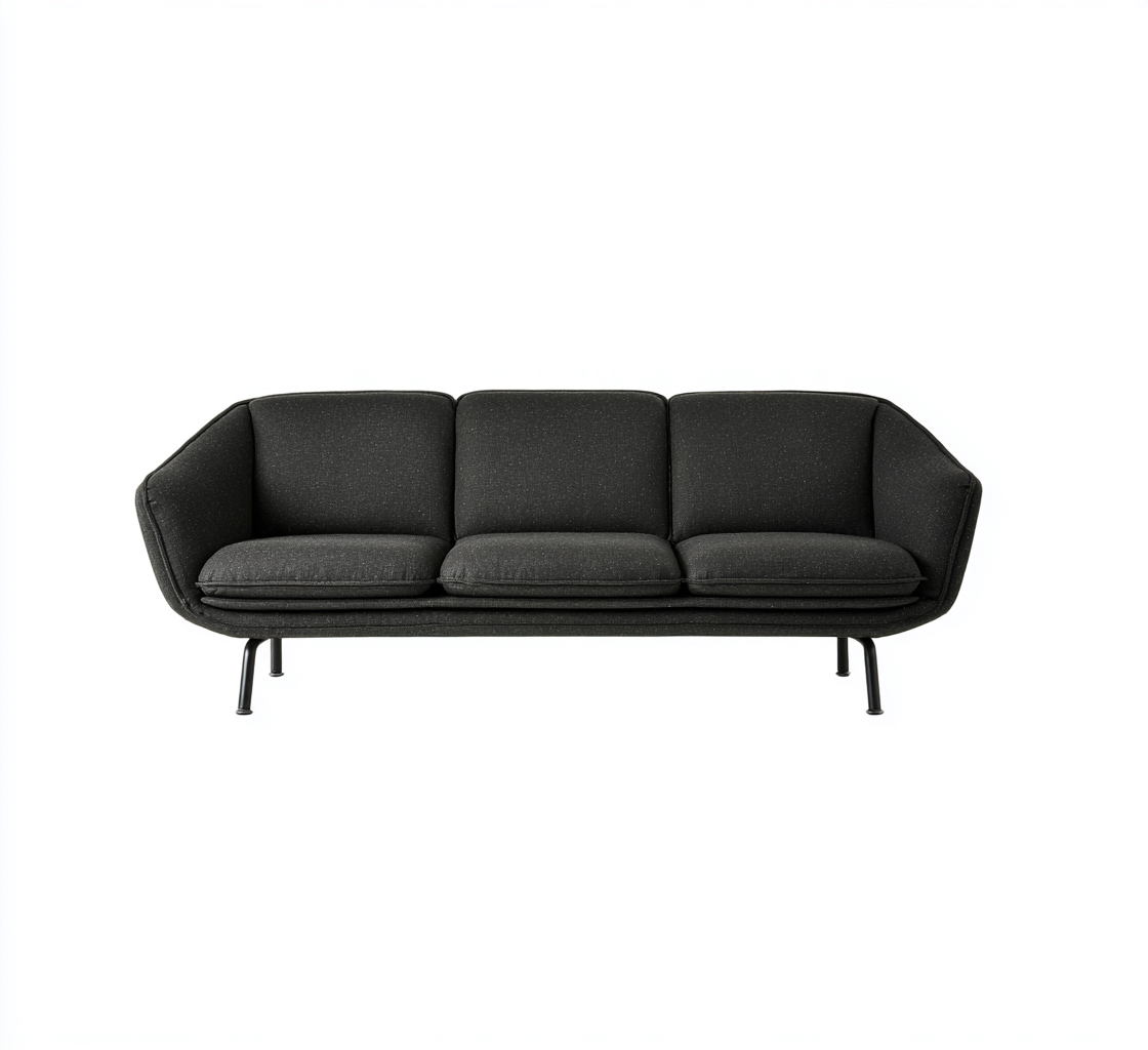 3 Sitzer Sofa - Stoff-Metall - 188x86x82 cm - Dunkelgrau - Modernes Design-Dengohaus