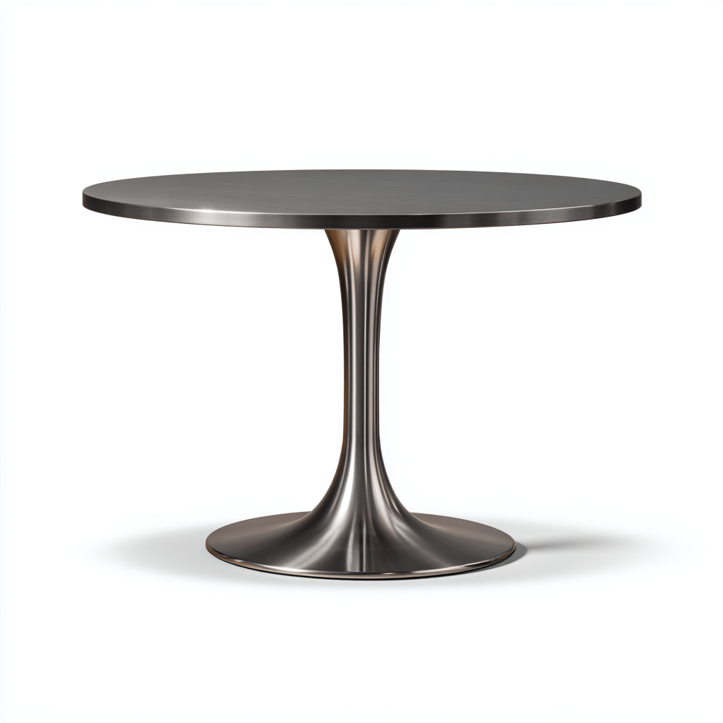 Esszimmertisch Metall 110x110x75 cm - Dunkelgrau - rundes modernes Design geeignet für Esszimmer-Dengohaus