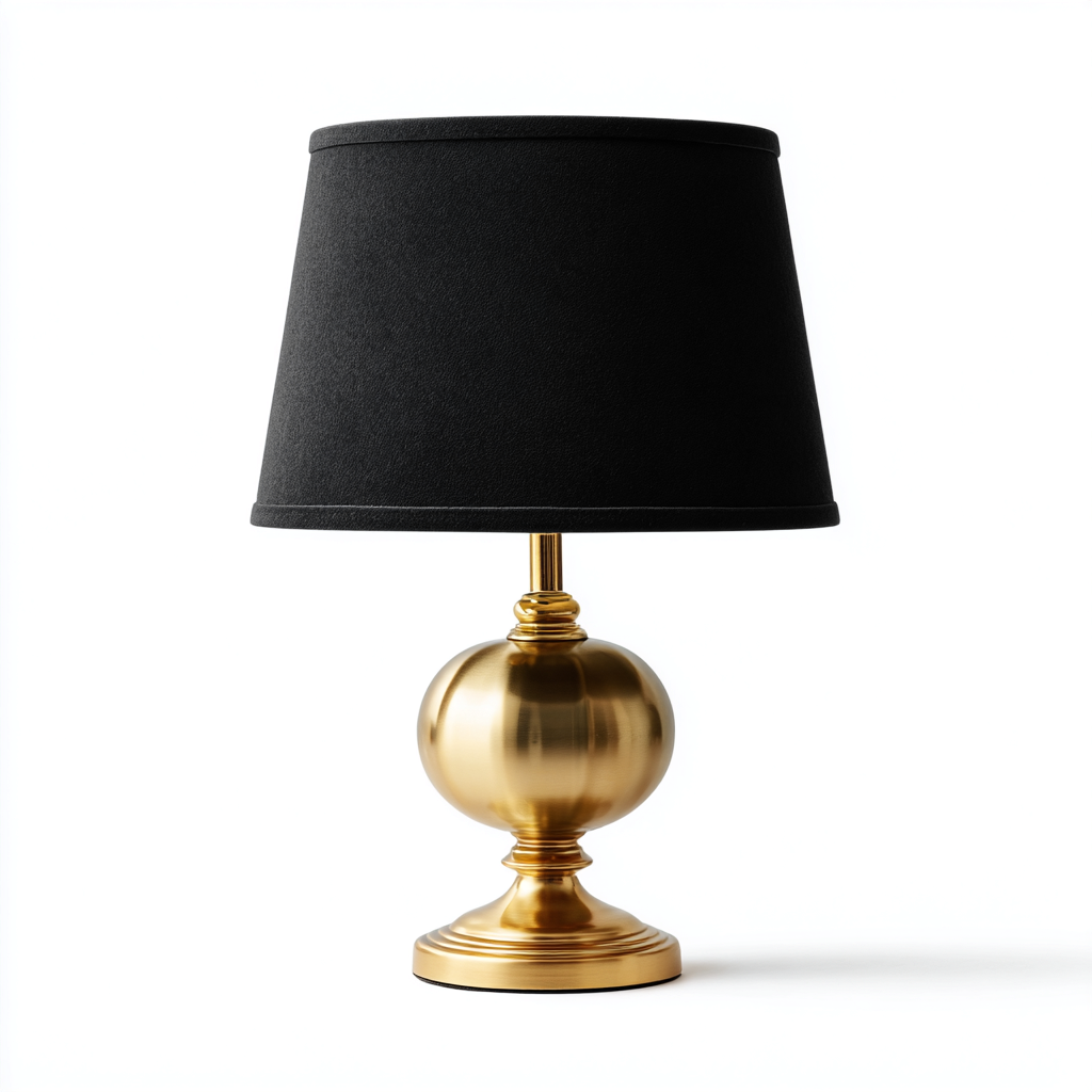Tischlampe Metall-Gewebe 45x26x17 cm - Schwarz-Gold - Modernes Design für Wohnraum-Dengohaus