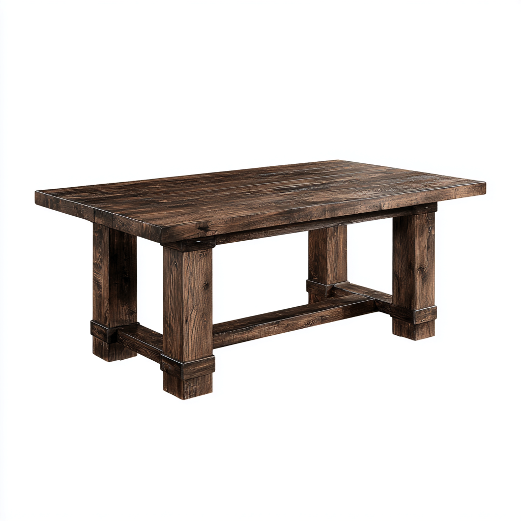 Esszimmertisch Holz 200x100x78 cm - Dunkelbraun - Rustikales Design-Dengohaus