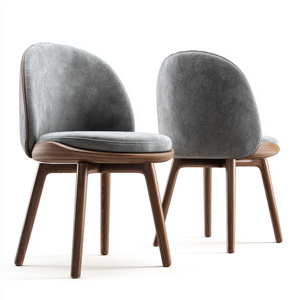 Esszimmerstühle Samtpolster 55x52x82 cm - grau - modernes Design-Dengohaus