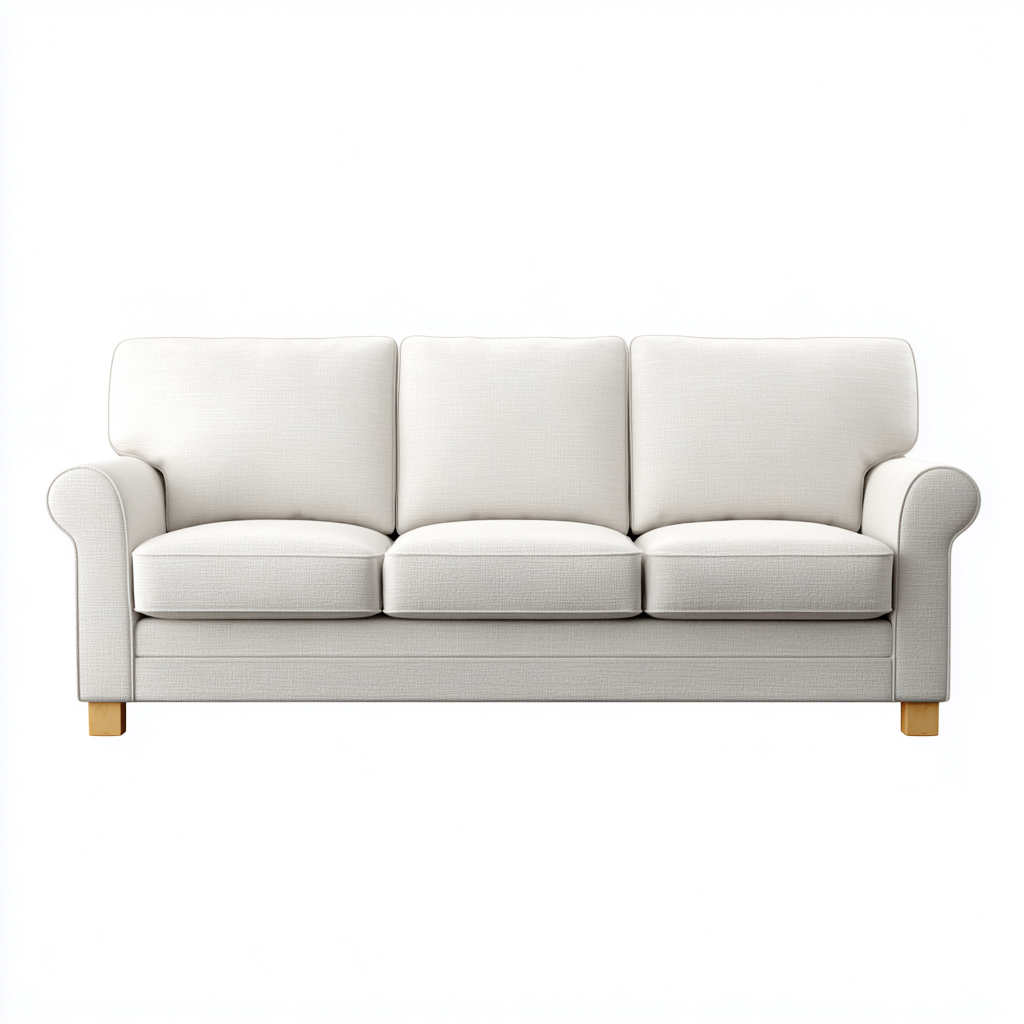 3 Sitzer Sofa Stoffbezug 210x90x85 cm - Weiß - Modernes Design-Dengohaus