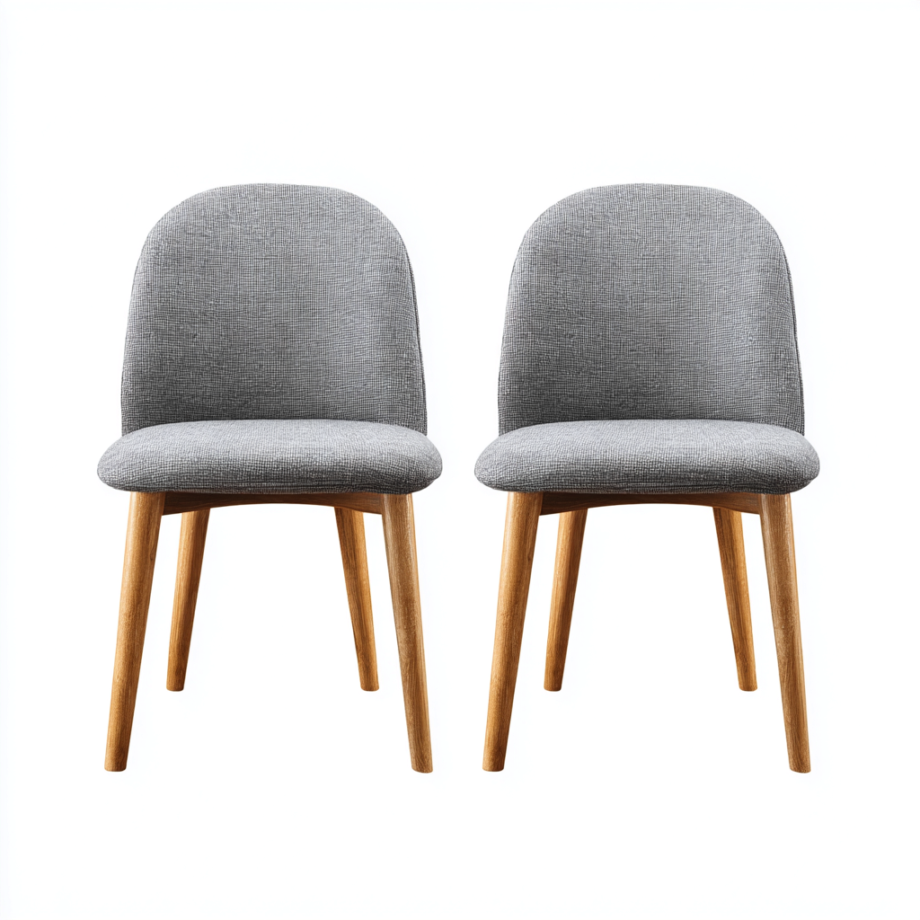 Esszimmerstühle Stoff 50x48x83 cm Grau-Holz - Modernes Design - Für Esszimmer-Dengohaus