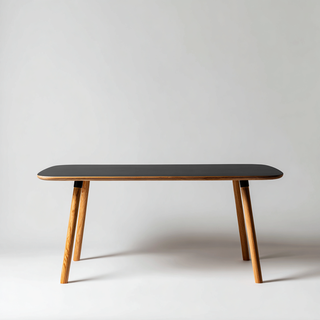 Esszimmertisch Holz 160x80x75 cm - Schwarz-Natur - modernes Design geeignet für Esszimmer-Dengohaus