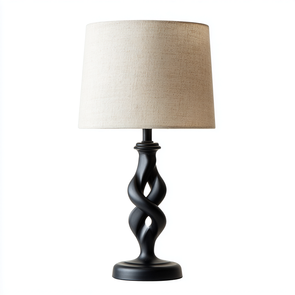 Tischlampe Metall 52x30x15 cm - creme-schwarz - modernes Design-Dengohaus