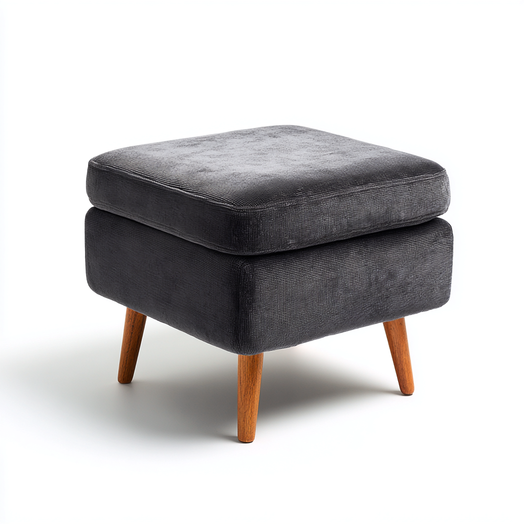 Fußhocker Stoff 50x50x45 cm - Dunkelgrau - Modernes Design-Dengohaus