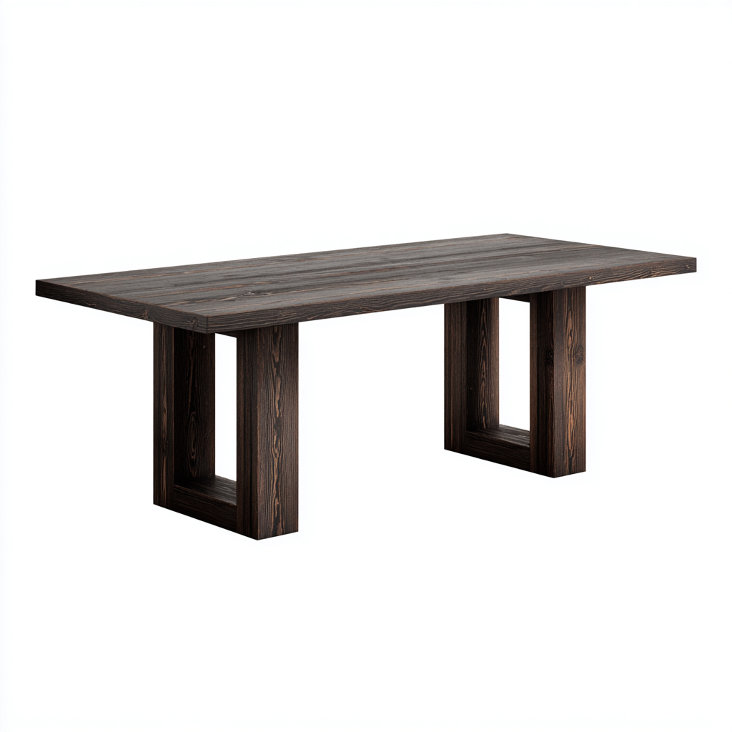 Esszimmertisch Massivholz 220x100x75 cm - Dunkelbraun - rechteckiges modernes Design geeignet für Esszimmer-Dengohaus