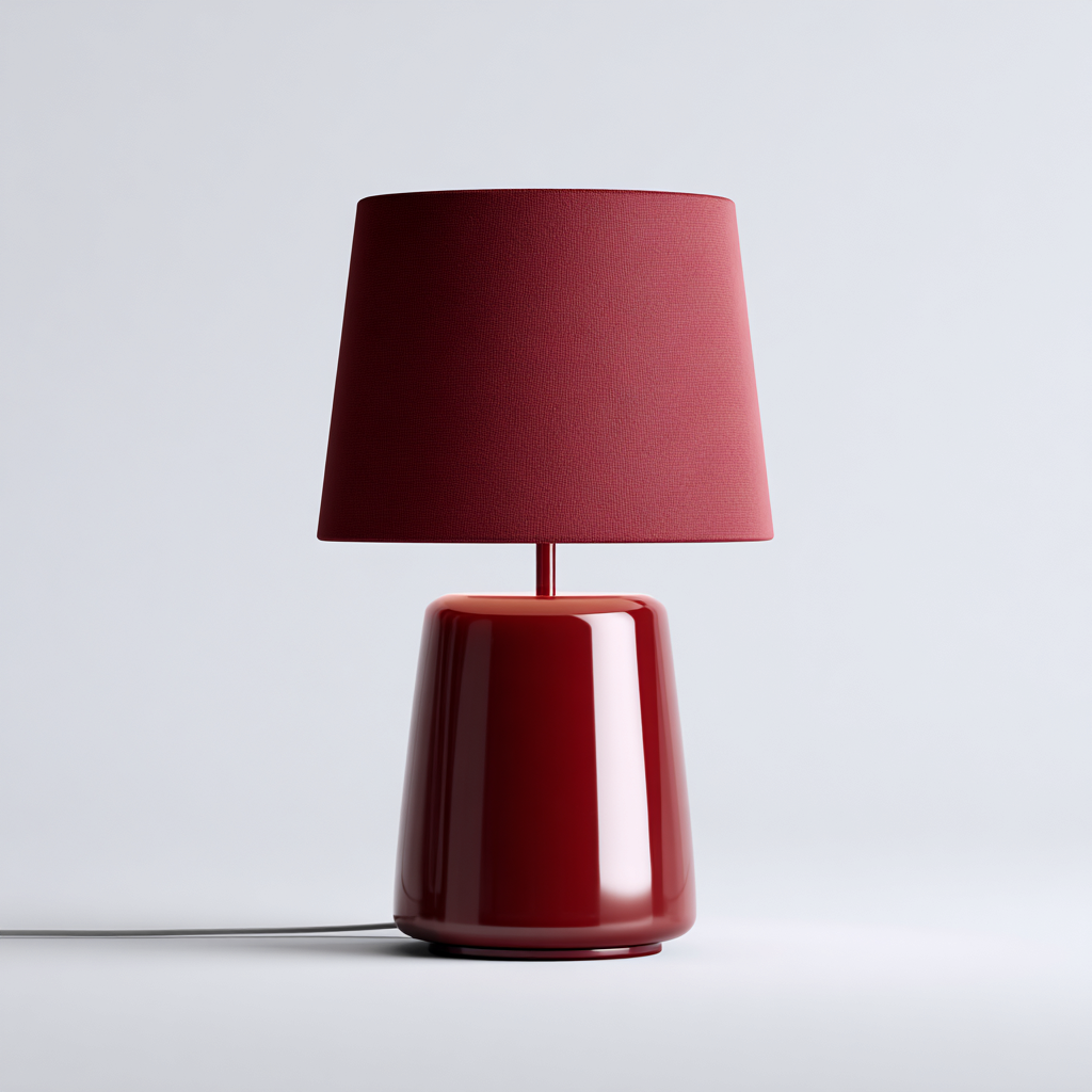 Tischlampe Keramik 42x24x16 cm - Rot - Modernes Design für Wohnraum-Dengohaus