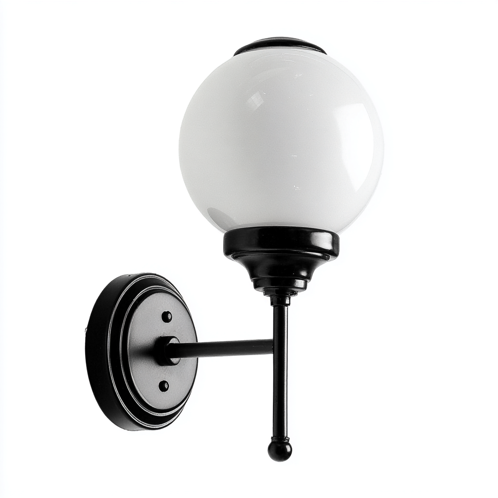 Wandleuchte Metall-Glas 30x18 cm - Schwarz-Weiß - Klassisches Design-Dengohaus