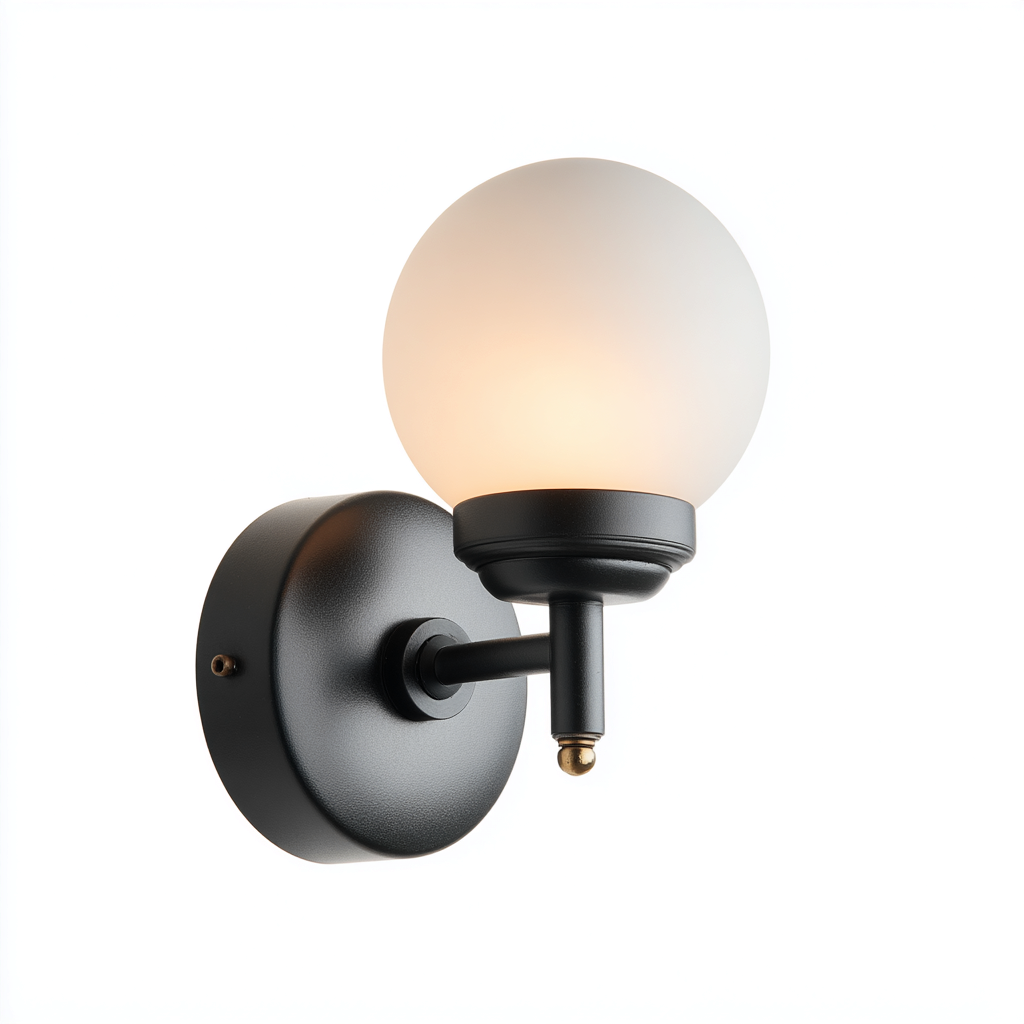 Wandleuchte Metall-Glas 24x14 cm - Schwarz-Weiß - Modernes Design-Dengohaus