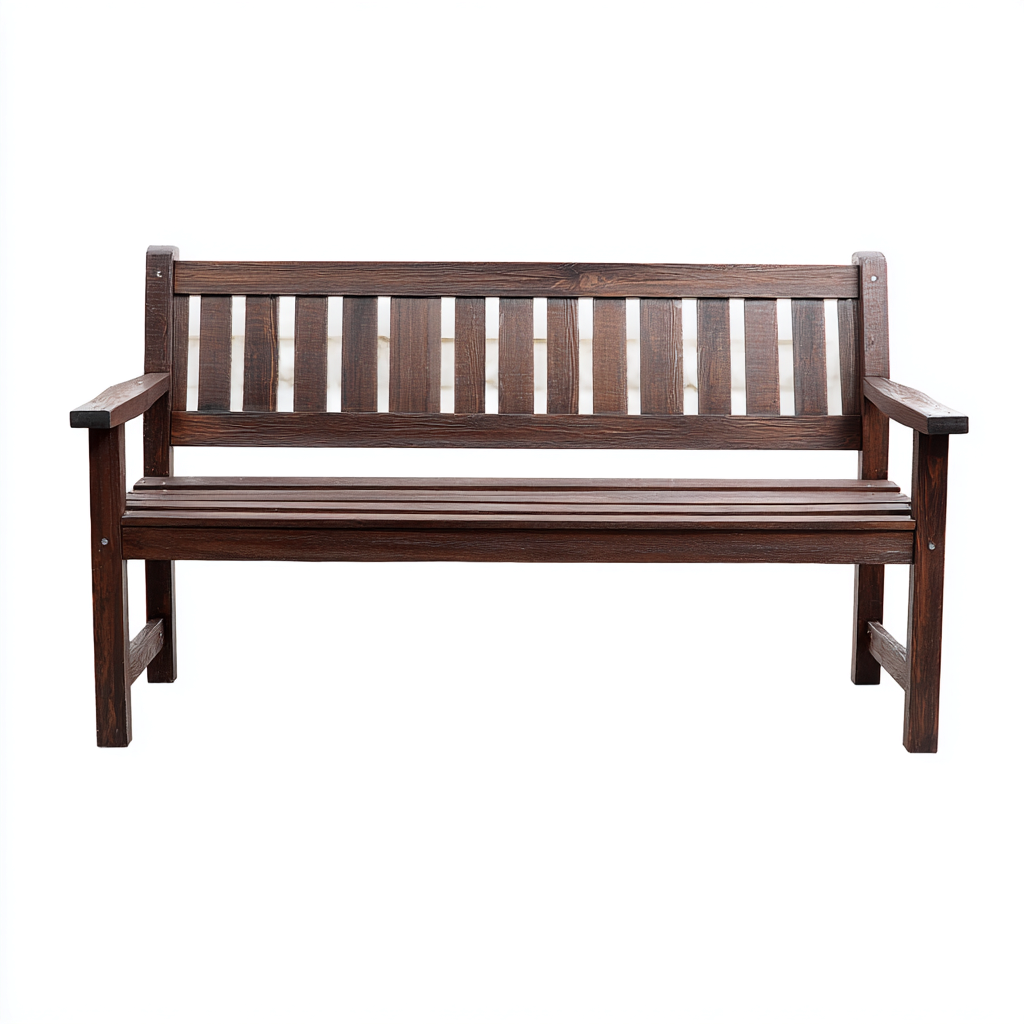 Gartenbank Massivholz 145x59x90 cm - Dunkelbraun - Rustikales Outdoor-Design-Dengohaus