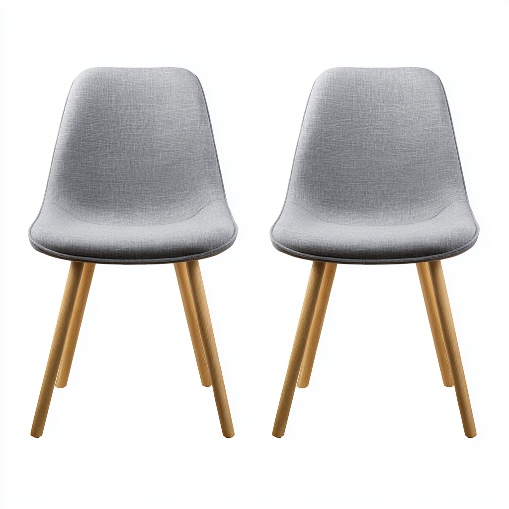 Esszimmerstühle Stoffpolster 54x50x85 cm - hellgrau - modernes Design-Dengohaus