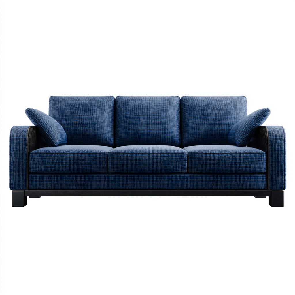 3 Sitzer Sofa - Stoff - 191x85x89 cm - Dunkelblau - Modernes Design-Dengohaus