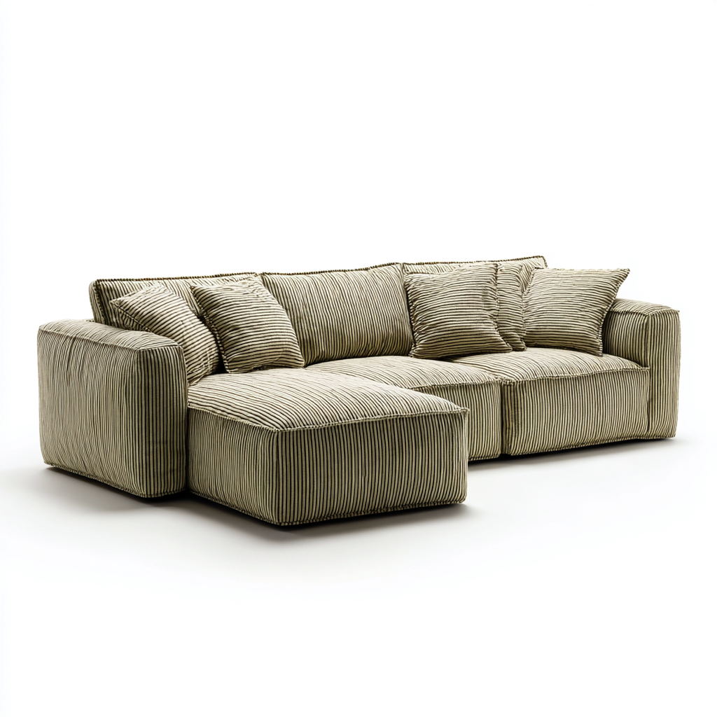 Ecksofa Stoff 270x165x85 cm - Olivgrün - Modernes Design-Dengohaus