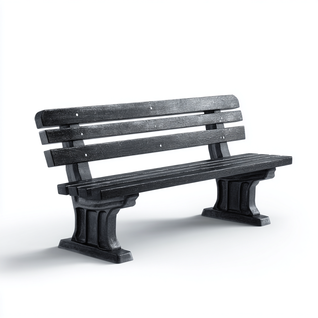 Gartenbank Kunststoff-Metall 160x63x85 cm - Schwarz - Für Garten - Robust Design-Dengohaus