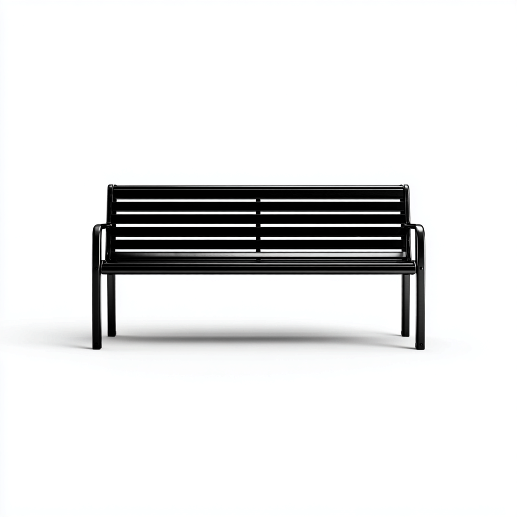 Gartenbank Metall 150x62x90 cm - Schwarz - Urbanes Linien-Design-Dengohaus
