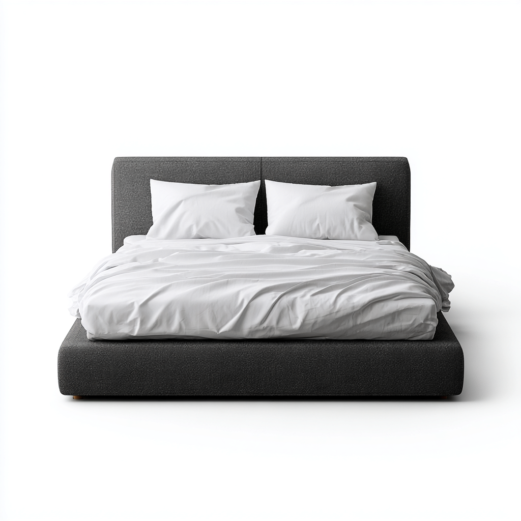 Doppelbett Stoffpolsterung 200x180x92 cm - Dunkelgrau - Modernes Design - Für Schlafzimmer-Dengohaus