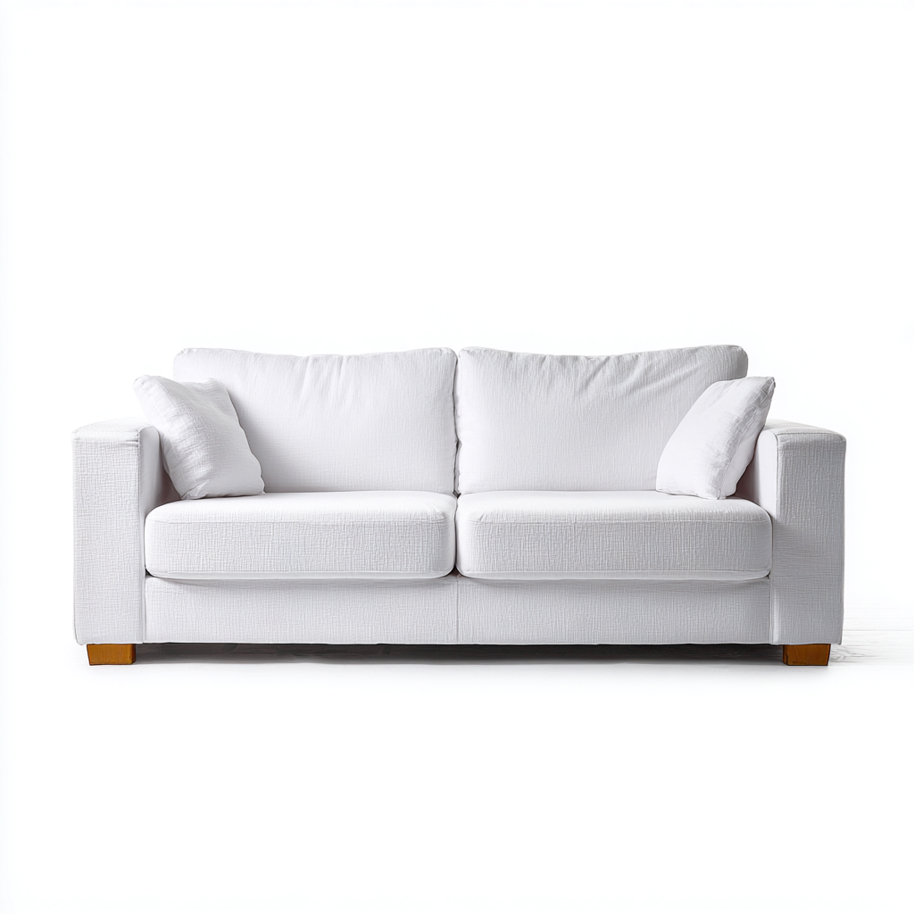 3 Sitzer Sofa Stoffbezug 210x90x85 cm - Weiß - Modernes Design-Dengohaus