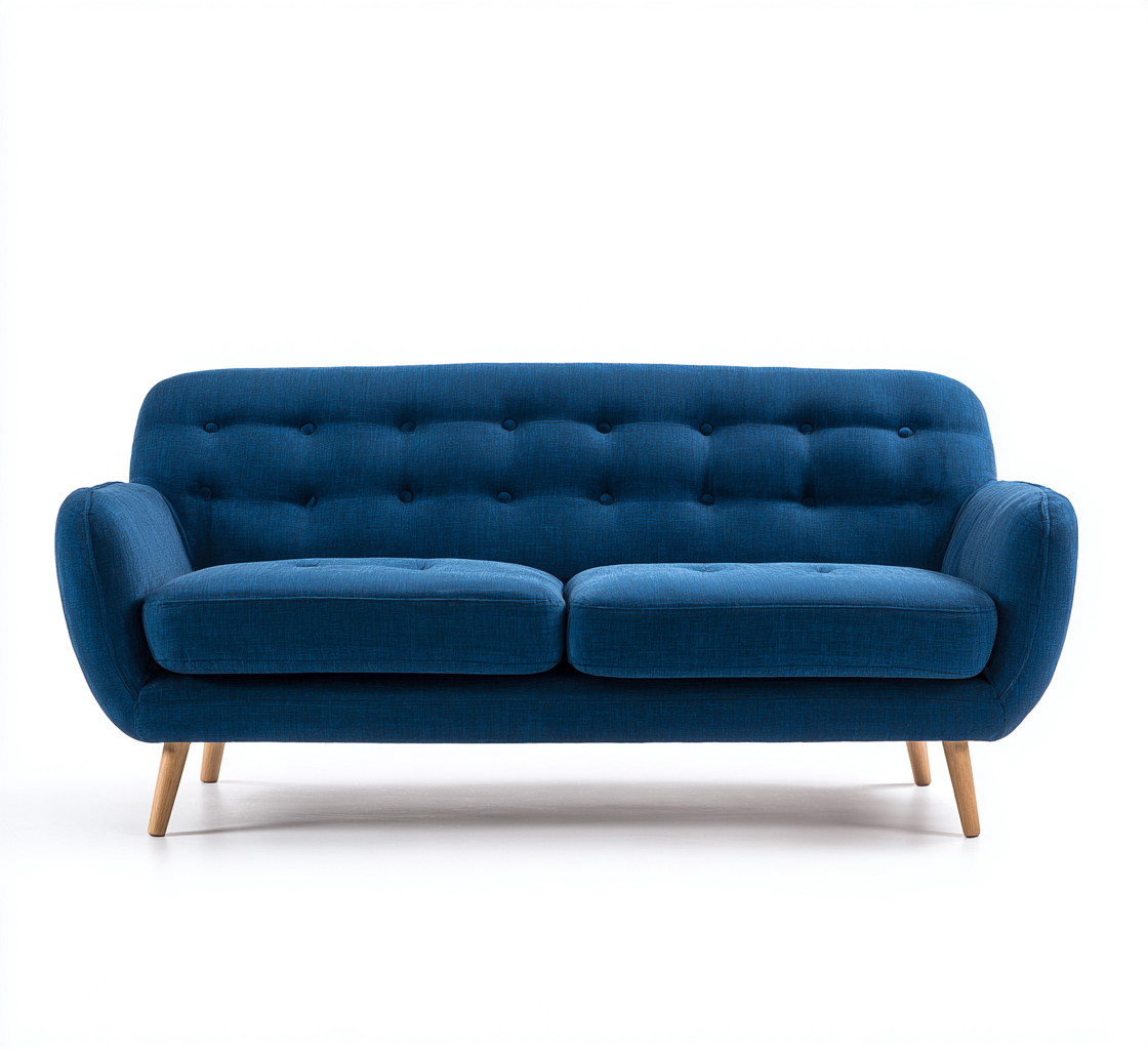 3 Sitzer Sofa Stoffbezug 190x85x90 cm - Dunkelblau - Modernes Design-Dengohaus