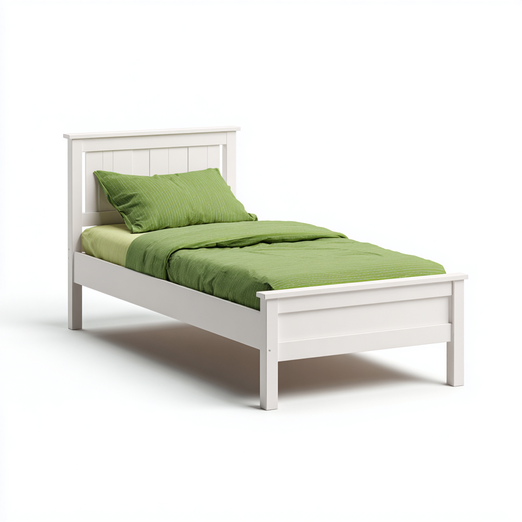 Einzelbett Holzgestell 200x95x93 cm - Weiß - Modernes Design-Dengohaus