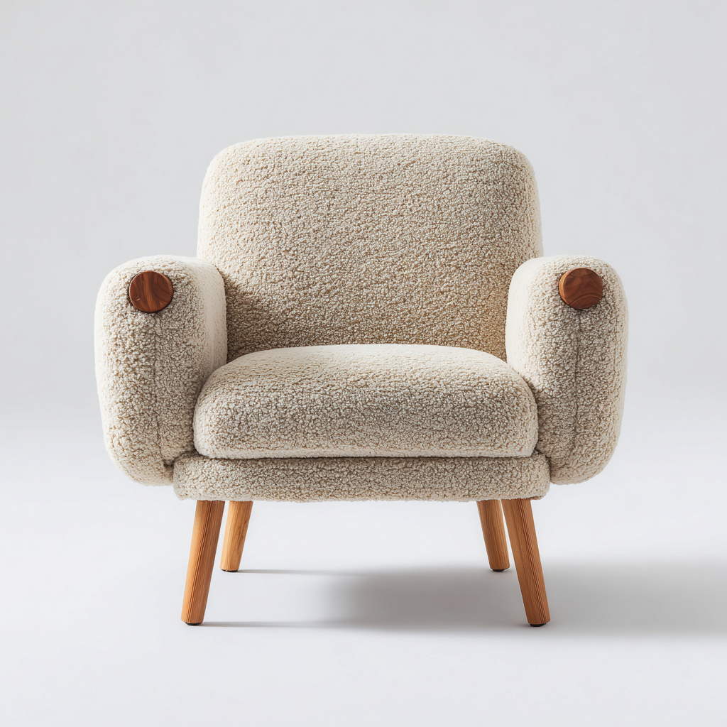 Sessel Stoffbezug 78x80x82 cm - Beige - Modernes Design-Dengohaus