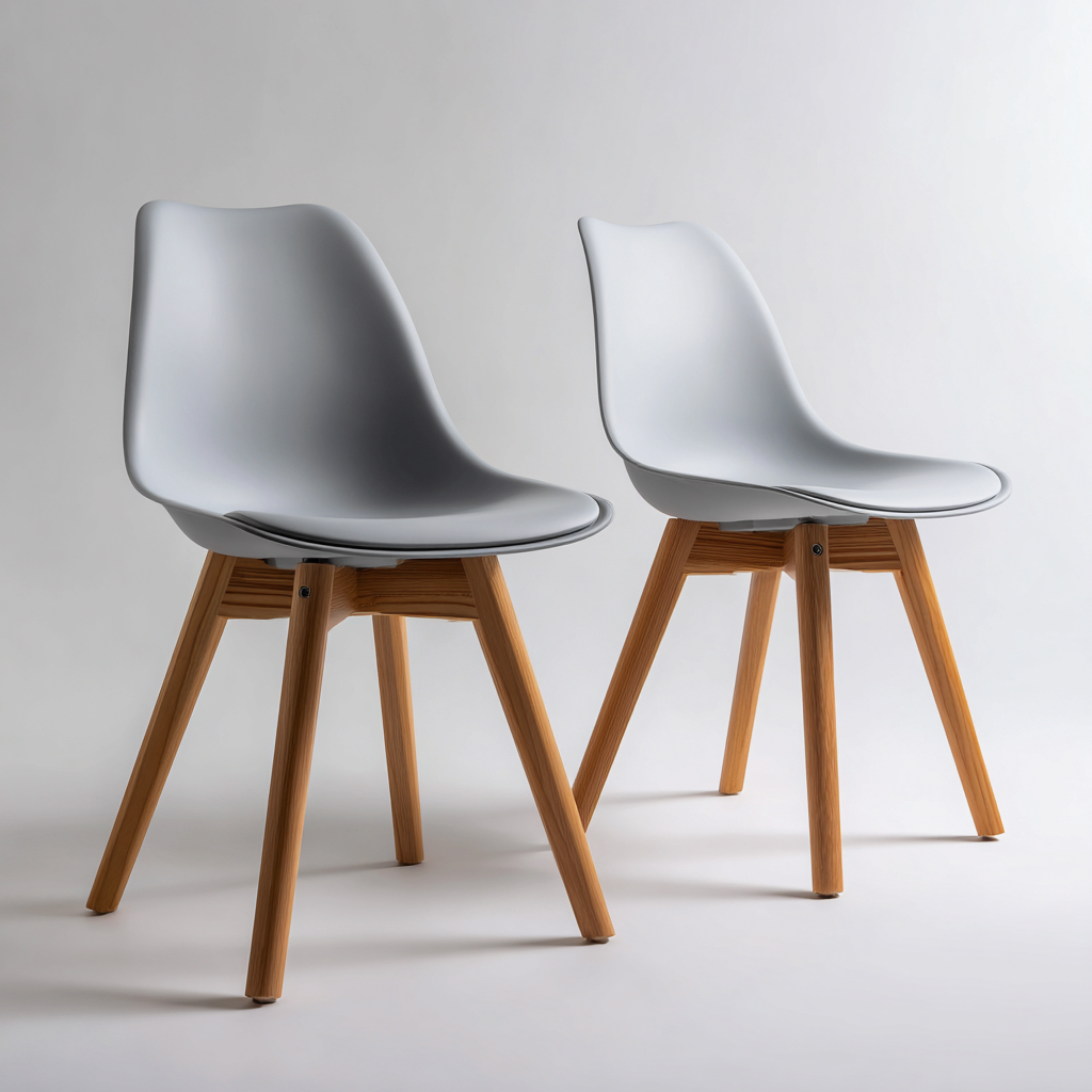 Esszimmerstühle Kunststoff 55x49x82 cm - grau - modernes Design-Dengohaus