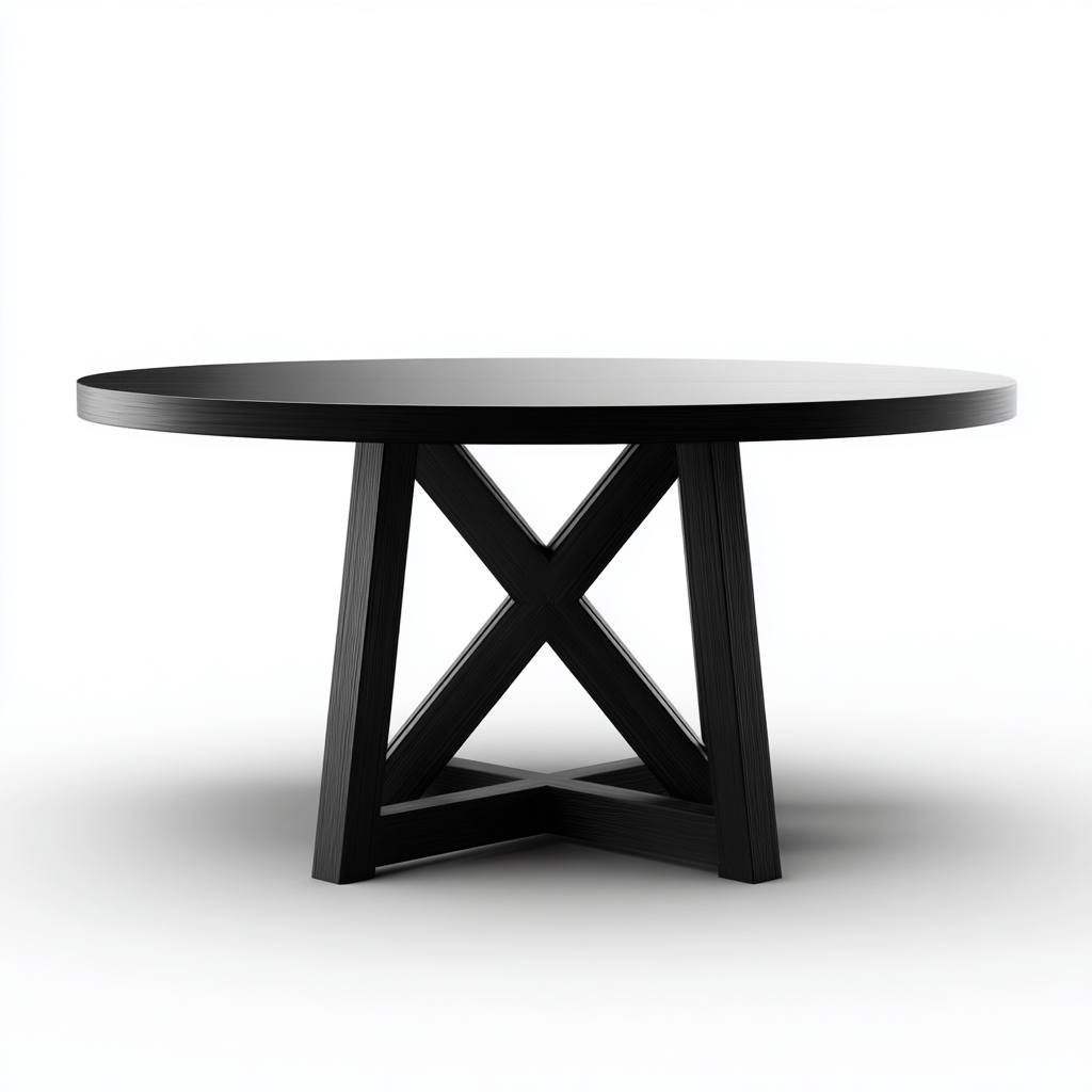 Esszimmertisch Holz 150x150x76 cm - Schwarz - Modernes Design-Dengohaus